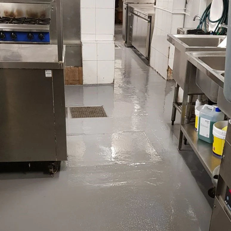 600sqft Commercial Kitchen Epoxy Floor Coating System – Antimicrobial & Non-Slip