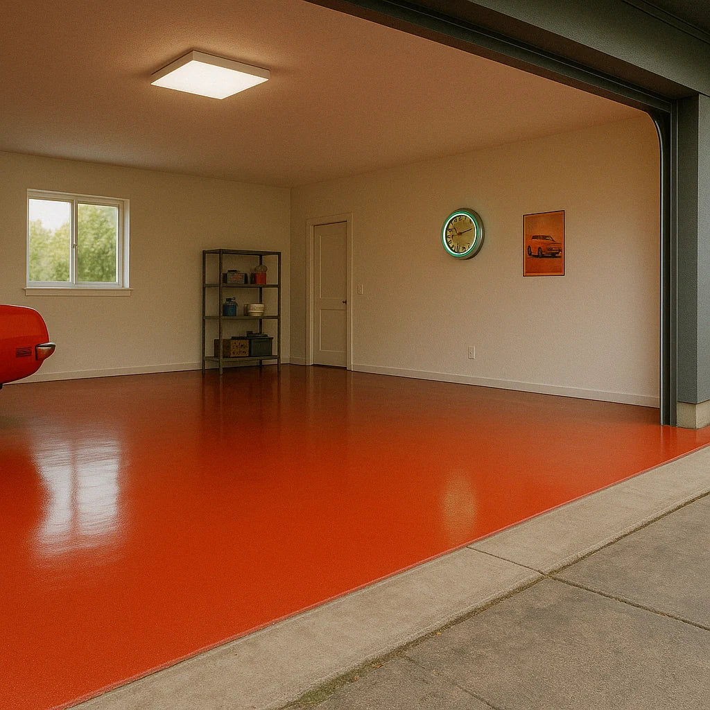Epoxy Garage Floor Kit – 400-600sqft High-Build 2-Part Epoxy with Urethane Topcoat, Gloss