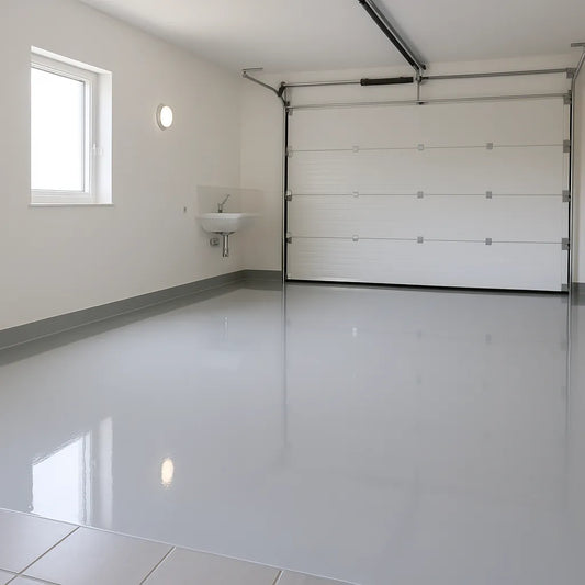 Epoxy Garage Floor Kit – 400-600sqft High-Build 2-Part Epoxy with Urethane Topcoat, Gloss