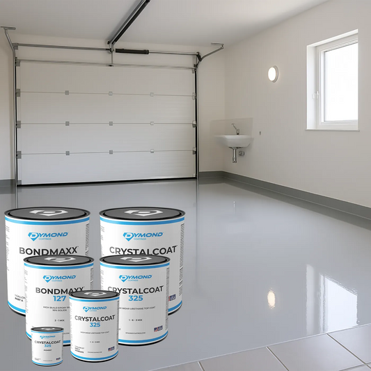 Epoxy Garage Floor Kit – 400-600sqft High-Build 2-Part Epoxy with Urethane Topcoat, Gloss