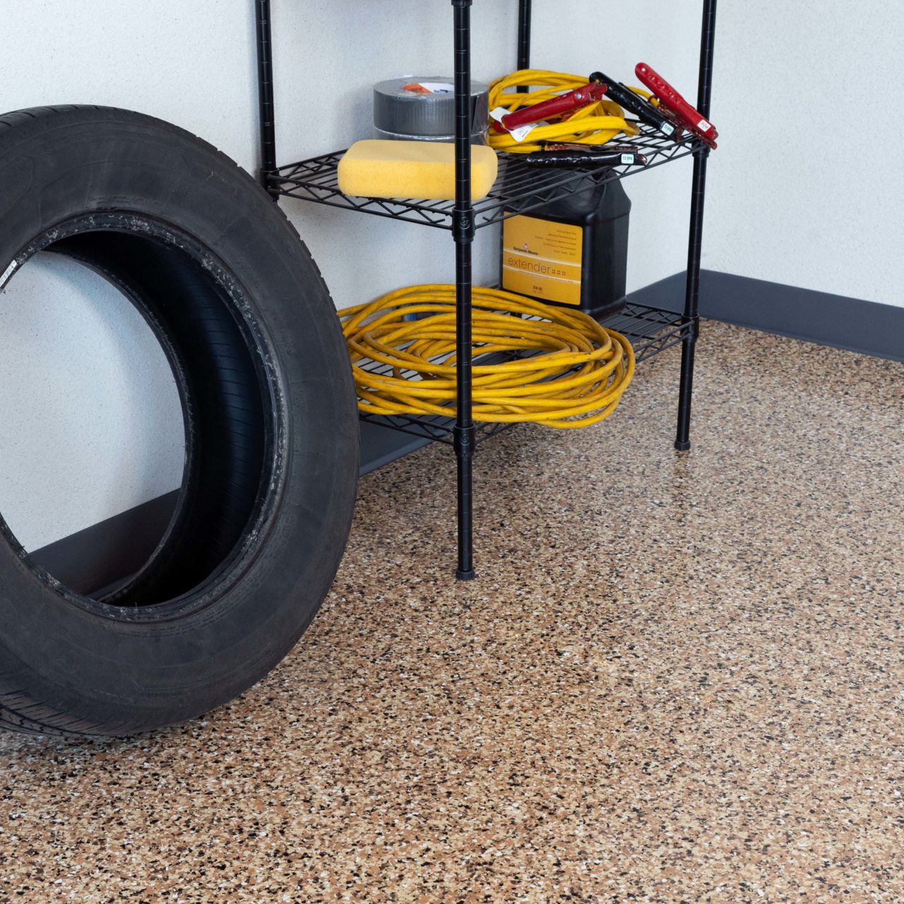 Commercial 4-Layer Flaked Epoxy Garage Floor Kit – 300-640sqft