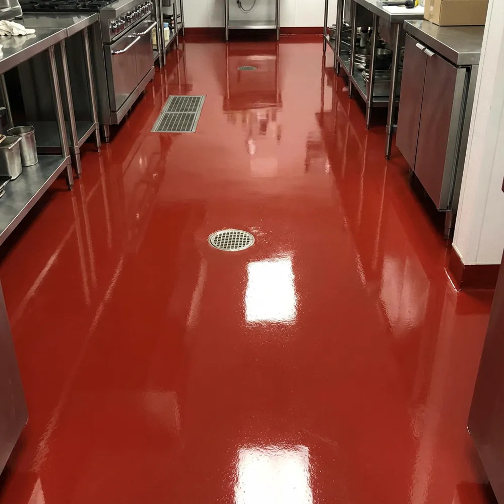 600sqft Commercial Kitchen Epoxy Floor Coating System – Antimicrobial & Non-Slip